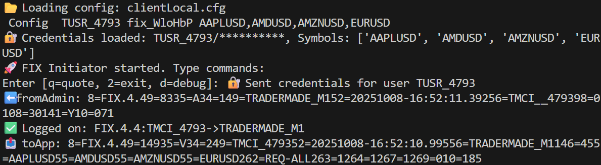 FIX Messages in Terminal