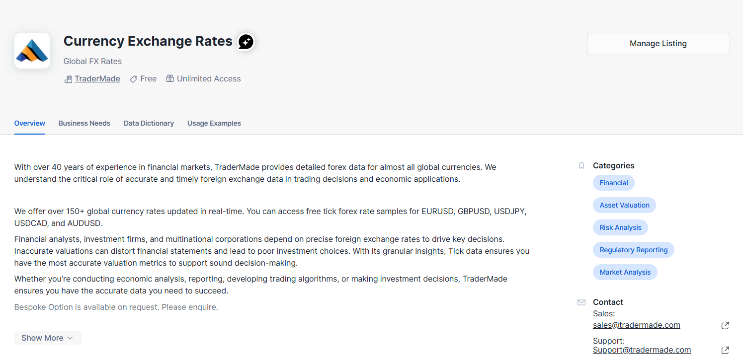 tradermade-snowflake-listing